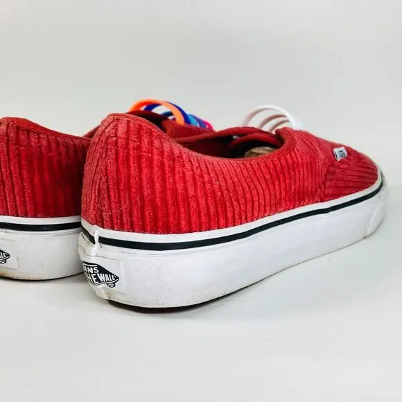 Vans Authentic Corduroy Rumba Red Skate Shoes, Size 7 US, Mens, Good Condition - Picture 6 of 13